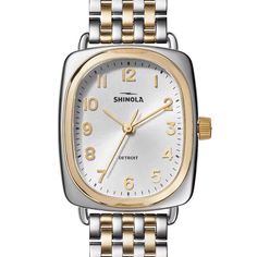 Shinola Bixby 29 x 34mm Women's Two-tone Steel Watch S0120250993 Shinola Watches Women, Timeless Everyday Watch With Rectangular Dial, Timeless Rectangular Watch, Classic Rectangular Watch Accessories For Everyday, Timeless Rectangular Watch Accessories For Everyday, Classic Everyday Rectangular Watch Accessories, Timeless Rectangular Everyday Watch Accessories, Everyday Timeless Rectangular Watch Accessories, Modern Rectangular Watches For Everyday Use