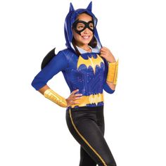 Brand New In Bag. Includes Hooded Jumpsuit With Attached Wings. Belt And Mask Not Included. Batman Batgirl, Dc Super Hero Girls, Hero Girl, Dc Superheroes, Batgirl, Super Hero, Kids Costumes, Purple Gold, Dc Comics