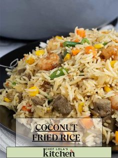 A plate of coconut fried rice Coconut Fried Rice, Vegetarian Substitutes, Fluffy Rice, Mushroom Rice, Yum Recipes, Best Christmas Recipes