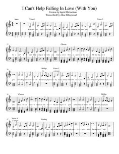 i can't help falling in love with you sheet music