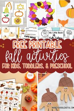 free printable fall activities for toddlers and preschool