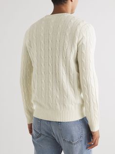 A sweater like Polo Ralph Lauren's will last a lifetime. Cable-knit from cashmere, it has a soft, fluffy handle. Wear it with your favourite denim. Cashmere Sweater Men, Sweater For Men, Ralph Lauren Collection, Cashmere Sweater, Mr Porter, Wear It, Cashmere Sweaters, Cable Knit, Polo Ralph