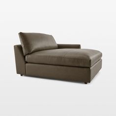 a brown leather chaise lounger on a white background