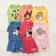 Toddler Disney Friends Face Short Sleeve Top and Shorts Set (2-7y) - 6 Colors - AT NOON STORE Best Disney Shirts For Family Characters, Disney Pjs Personalized Gap, Disney Pjs Personalized, Matching Family Disney Shirts Kohl's, Disney Character Shirts Family, Disney 1st Time Shirts, Disney Clothes For Boys, Disney Shirts For Family Target, Disney Family Shirts Summer