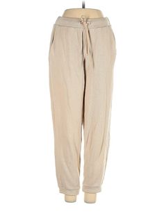 Zara Casual Pants Size: Small Tan Bottoms - used. No Fabric Content, Cropped, High Rise | Zara Casual Pants - High Rise: Tan Bottoms - Size Small Cute Cheap Zara Bottoms, Tan Sweatpants, Casual Pants, Womens Bottoms, Women Handbags, High Rise, Sweatpants, Zara, Handbags