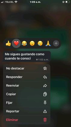 the text message is displayed in spanish and english on an iphone screen with emoticions