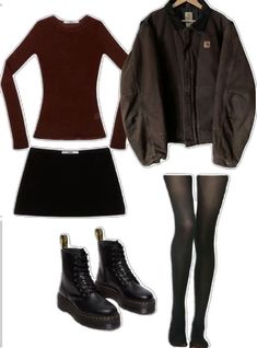 Going To A Theatre Outfit, Brown Outfit Accessories, Dark Autumn Fall Outfits, 2000s Fall Aesthetic Outfits, Autumn 2000s Outfits, Fall Themed Outfits Aesthetic, Fall Outfits Ideas 2024, Fall Outfits Twilight, Fall Outfits Aesthetic Collage