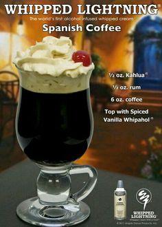 an advertisement for whipped lightening coffee with the caption's description below it