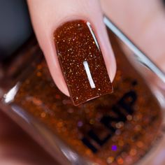 ILNP Spiced Cider - Warm Rustic Brown Holographic Jelly Nail Polish Copper Dip Nails, Red Nail Designs Fall, Pretty Fall Nails, Jedi Fashion, Jelly Polish, Jelly Nail Polish, Magnetic Nail Polish, Jelly Nail, Fall Nail Ideas