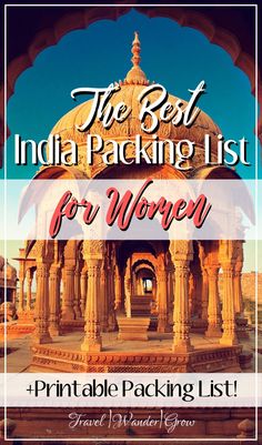 If you are heading to India, there are few things that you must be prepared to take along with you, as a woman. This India Packing list provides a list of medical, clothing, shoes and more items that you should bring along with you as you travel the country. Learn what to wear in India and get some general tips for traveling the country as well. Medical Clothing, Printable Packing List, Ultimate Packing List, Tips For Traveling, Travel Destinations Asia, Packing List For Travel, Black Travel