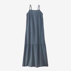 W's Garden Island Tiered Dress Casual Cotton Maxi Dress Unlined, Casual Unlined Cotton Maxi Dress, Relaxed Fit Tencel Dress For Summer, Garden Island, Weave Fabric, Patagonia Womens, Plain Weave, Hot Weather, Tiered Dress