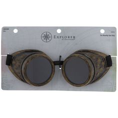 Calibrate the gears and adjust the valve pressure, you crafty tinkers! Steampunk Goggles are a fun way of pulling a costume together. Made from plastic with a burnished gold finish, these goggles have an adjustable elastic back strap to fit most sizes of head. Wear them by themselves for a quirky touch, or use them as part of a larger costume for Halloween or cosplay!     Details:   Size: One Size Fits Most      Card contains 1 pair of goggles. Apocalypse Costume, Fallout Costume, Rat Costume, Ace Of Cups, Steampunk Fantasy, Steampunk Goggles, Steampunk Goth, Silhouette Cameo Machine, Costume For Halloween