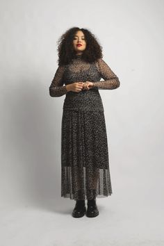 mesh leopard dress all-season Cynthia Vincent BAACAL – Baacal Layered Mesh Dress, Long Sleeves Dress, Grey Leopard, Cotton Shirt Dress, Sleeves Dress, Leopard Dress, Snow Leopard, Sustainable Fabrics, Mesh Dress