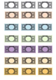 the different types of money are shown in this set, including one hundred dollars and two twenty