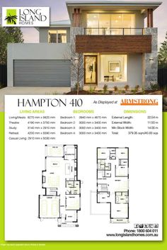 the floor plan for a house with two levels and an attached garage, which is located in