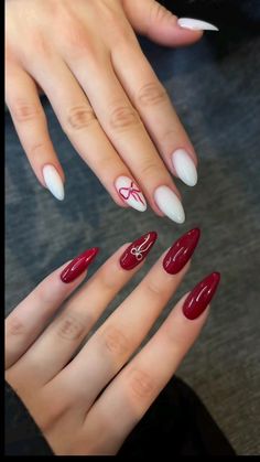 Cherry Wine Nails, Red And White Nails, Wine Nails, Red Acrylic Nails, Cherry Wine, Going Viral, Nails 2024, Oval Nails