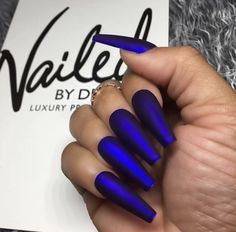 Royal Blue And Purple Nails Acrylic, All Chrome Nails, Matte Chrome Nails, Blue Chrome Acrylic Nails, Blue Velvet Nails, Royal Blue Chrome Nails, Dope Blue Nails, Purple Blue Nails, Royal Blue Acrylic Nails