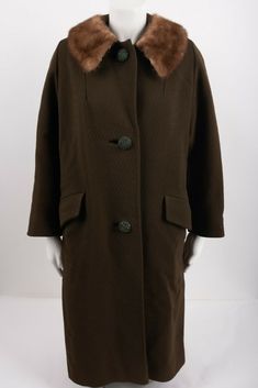 Vintage 1960s Forstmann Womens Green Long Coat Textured mig length  Big Buttons Retro w rhinestones  Fur Trim  no sizr tag see measurements: fits like a Large  polyester blend coat  3/4 length sleeves pit to pit-21.5" sleeve 22.25" waist laid flat- 22.5" length-40" shoulder seam to seam -14" Retro Collared Formal Outerwear, Retro Collared Outerwear For Formal Occasions, Vintage Outerwear With Button Cuffs For Office, Vintage Outerwear With Buttons For Office, 1950s Vintage Style Outerwear With Buttons, Retro Outerwear With Buttons For Office, Retro Formal Outerwear With Button Closure, Vintage Outerwear With Covered Buttons For Work, Vintage Outerwear With Buttons For Daywear