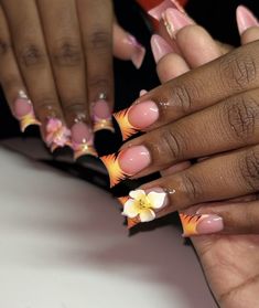 #nails #naildesign #nailart #tigernails #summer2024 Orchid Nails, Flare Nails, Flowers Orchids, Acrylic Toe Nails, Wow Nails, Acrylic Nail Set, Duck Nails