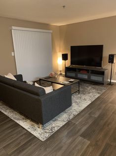 the living room is clean and ready for us to use in its new owner's home