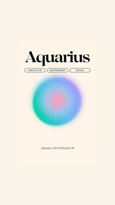 the cover of aquarius magazine, featuring an image of a blue and green circle