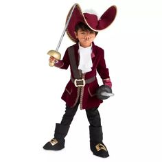 Captain Hook Costume for Kids – Peter Pan | Disney Store Captain Hook Halloween, Hook Costume, Captain Hook Costume, Peter Pan Disney, Role Play Costume, Fancy Dresses Party, Costume For Kids, Walt Disney Animation, Toys Dolls