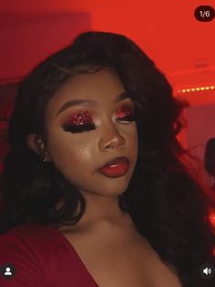 Red Makeup Looks, Red Eye Makeup, Brown Skin Makeup, Valentines Makeup