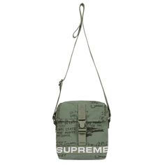 Supreme Field Side Bag Ss23 Color: Olive Gonz Logo Satchel Bags For Everyday Use, Everyday Satchel Bag With Logo, Daily Use Logo Satchel Shoulder Bag, Everyday Use Logo Satchel Shoulder Bag, Everyday Logo Satchel Shoulder Bag, Everyday Satchel Shoulder Bag With Logo, Everyday Shoulder Satchel With Logo, Green Logo Crossbody Shoulder Bag, Daily Use Logo Satchel Bag