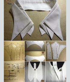 the instructions to make a collared shirt and tie for someone's wedding dress