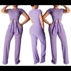 Cotton & Poly With Great Stretch, Long Pants (Touch’s Floor On 5’9 Woman) Available In Purple Xl Casual Fitted Two-piece Pants Set, Casual High Waist Fitted Pant Set, Casual High Waist Two-piece Pants Set, Casual Fitted Sets With Straight Pants, Casual High-waist Two-piece Pants Set, Fitted Solid Color Matching Set Bottoms, Casual Workwear Pants With Matching Set, Casual Fitted Pant Set With Straight Pants, Casual Fitted Matching Set Pants