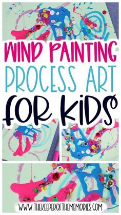 an art project for little kids to do with the wind painting process and it is so fun