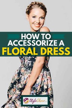 Accessorize Your Floral Dress: Dark Blue and Sexy What Jewelry To Wear With Floral Dress, Styling A Floral Dress, Shoes To Wear With Floral Dress, Floral Dress Accessories Jewelry, How To Style Floral Dress, Black Floral Dress Outfit Summer, Floral Dress Summer Classy, Green Floral Dress Outfit, Flowery Dress Outfit