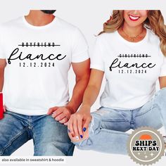 The Boho Boutiques Award-Winning Fiance t-shirt is perfect for any occasion. Our handcrafted fiance shirt, fiance gift, girlfriend fiance, boyfriend to fiance, engaged shirt, fiancee shirt, fiance gift for him, bride era shirt, engagement gifts, engagement gift, bridal shower gift, bride to be, in my engaged era designs are printed on the softest material with the highest quality eco-friendly ink available! We believe in only selling items using ink that is not only safe for the environment but Fiancee Shirt, Bride Era, Engaged Shirts, Gift Boyfriend, Boho Boutique, Gifts For Fiance, Engagement Announcement, Gift Girlfriend, Overland Park