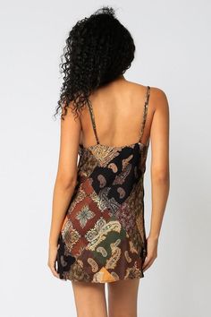 STYLED BY ALX COUTURE MIAMI BOUTIQUE WOMENS DRESS BROWN Brown Tapestry Tank Dress Brown Tapestry, Woven Tapestry, Tapestry Weaving, Fall Shopping, Fall Collections, Tank Dress, Summer Sale, Cowl Neck, Fall Outfits