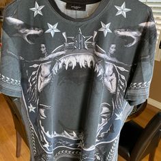 Givenchy Shark Mermaid In Good Condition Please Check Pics ! Xs But Runs Bit Bigger Like True Medium, Will Ship And Send Tracking Number ! Have Blessed Day ! #Givenchy #Designer #Fashion #Shirt Have Blessed Day, Shark Mermaid, Givenchy Shark, Givenchy Shirt, Mermaid Coloring, Blessed Day, Givenchy, Tracking Number, Designer Fashion