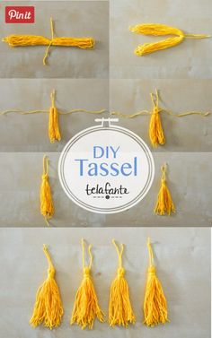 the instructions for how to make tassels with yarn