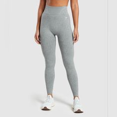 New With Tags Light Gray Marl Size Small Seamless Leggings Redoing Wardrobe, Gymshark Flex Leggings, Sports Clothes, Flex Leggings, Textured Leggings, Gymshark Women, Gymshark Leggings, Black Seamless, Blue Leggings