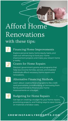 a flyer for a home renovation company with information about the steps to get it done