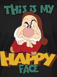 this is my happy face t - shirt with an image of snow white and the seven dwarfs