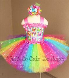 there is a colorful tutu skirt on top of a mannequin