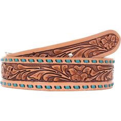 B073 - Floral Tooled Buckstitched Belt Belt Ideas, Custom Belts, Beaded Belts, Tooled Belt, Leather Tool Belt, Custom Belt Buckles, Custom Leather Belts, Cowgirl Belts, Leather Working Patterns