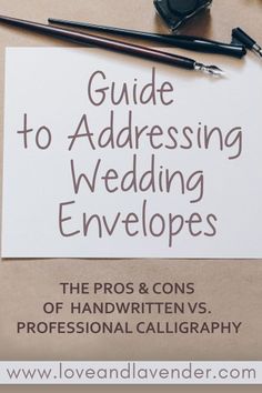 a sign that says guide to addressing wedding envelopes