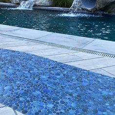 Jade Blue, Mixed | PEBBLE-93 | Fujiwa Porcelain Pool Tile Blue Pool Tile, Porcelain Pool Tile, Small Beach Houses, Beautiful Tiles, Shower Backsplash, Pebble Tile, Blue Pool, Small Pools, Blue Tiles