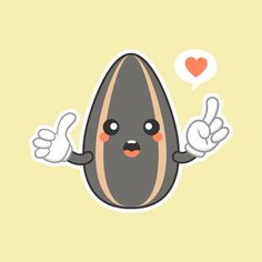 an illustration of a black egg character with thumbs up and two fingers in the air