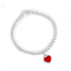 Fashion Element: Love Heart/Heart Shape Style: Sweet Red Heart Charm Jewelry For Friendship, Heart-shaped Charm Bracelet For Valentine's Day Friendship, Valentine's Day Friendship Heart Bracelet, Valentine's Day Heart Charm Beaded Bracelets, Valentine's Day Heart Bracelet For Friendship, Silver Heart Bracelets For Valentine's Day, Sterling Silver Beaded Bracelet With Heart Charm, Valentine's Day Heart Shaped Sterling Silver Beaded Bracelets, Valentine's Day Beaded Bracelets With Heart Charm