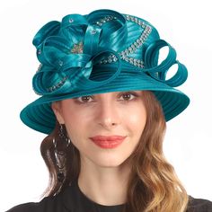 PRICES MAY VARY. Polyester and Satin. High quality church hat. It is finished with a big crinoline large crin bow edged with satin ribbon that adds elegance to the hat. The church hat fits a female head circumference of 22.05-23.62 inches. The adjustable cord and sweatband inside the hat can be easily adjusted until you feel comfortable. This Church hat is a perfect choice for any occasion such as Church, Race, Cocktail, Tea Party, Wedding, Kentucky Derby Day, Travelling, Honeymoon and Anniversa Kentucky Derby Tea Party, Derby Tea Party, Classy Hats, Church Hat, Church Dress, Tea Party Wedding, Kentucky Wedding, Hat Fits, Female Head