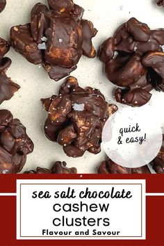 sea salt chocolate cashew clusters with text overlay