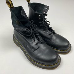 Brand: Dr. Martens Description: Pascal Leather Boots, Soft Leather Colors: Black Style: Combat Size: 8 Womens/39 Eu Material: Leather Condition: Pre-Owned - Amazing Condition. Minor Scuffs Pictured, Could Not Break Them In So They Are Fairly New Still. Please Bundle With Other Items For A Shipping/Pricing Discount. All Clothes From Our Shop Are Steam Cleaned Before Shipping. Dr Martens 1460 Pascal, Shoes Dr Martens, Leather Combat Boots, Leather Colors, Moto Boots, Black Style, Dr. Martens, Soft Leather, Leather Boots