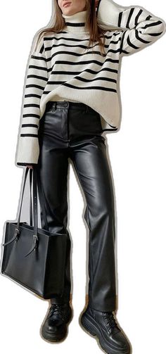 Chic Leather, Leather Trousers, Look Stylish, Women's Wardrobe, Winter Wardrobe, Leather Material, Stay Warm, Fashion Item, Clothing Items