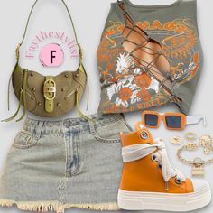 Orange Concert Outfit, Plus Size Baddie Outfits, Rod Wave, Cute Vacation Outfits, Concert Fit, Teen Swag Outfits, Fly Outfit, Cute Birthday Outfits